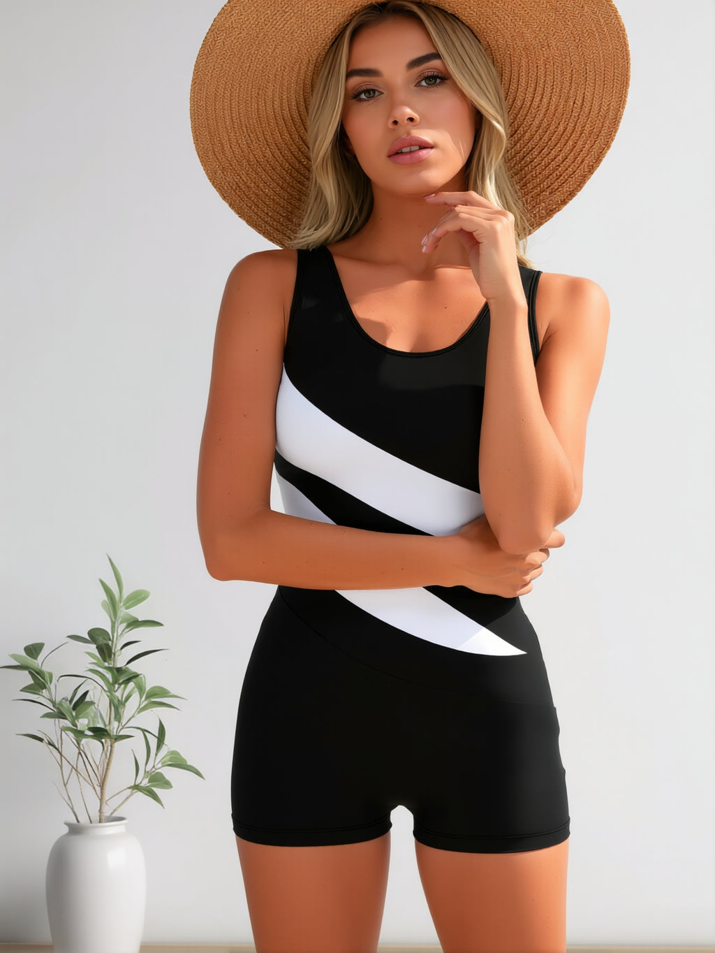 AZURE TIDE Women's Swimsuit: Antarctic Snow-Capped Peaks